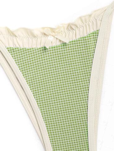خمر القماش القطني Ruched الكشكشة تقليم Bowknot ديكور التعادل الجانب بيكيني مجموعة in Kuwait