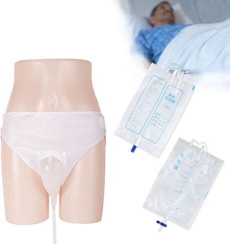 Men’s Wearable Urinal Collector Set, Includes Comfortable Support Pants, 1.2M Flexible Tube, 1000ml & 2000ml Collection Bags (Elderly Men) in Saudi Arabia
