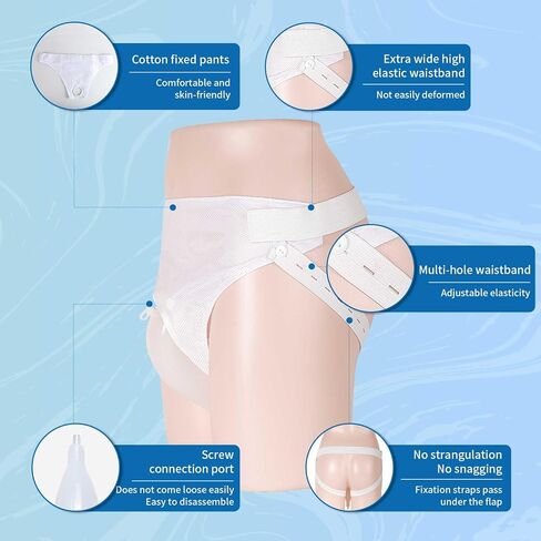 Men’s Wearable Urinal Collector Set, Includes Comfortable Support Pants, 1.2M Flexible Tube, 1000ml & 2000ml Collection Bags (Elderly Men) in Saudi Arabia