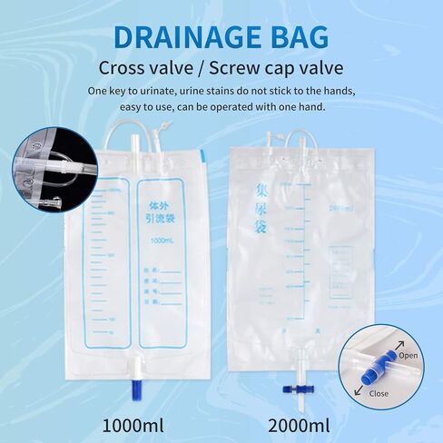 Men’s Wearable Urinal Collector Set, Includes Comfortable Support Pants, 1.2M Flexible Tube, 1000ml & 2000ml Collection Bags (Elderly Men) in Saudi Arabia
