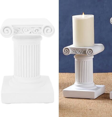 Tall Roman Column with Base, Stand Greek Column Magnesium Oxide Statue Sculpture Pedestal Holder, Mini Pillar Decor Classic Greek Statues (7126D-1101) in Saudi Arabia