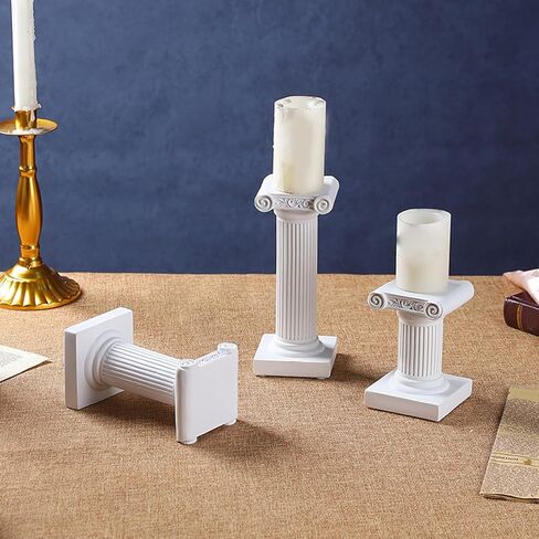 Tall Roman Column with Base, Stand Greek Column Magnesium Oxide Statue Sculpture Pedestal Holder, Mini Pillar Decor Classic Greek Statues (7126D-1101) in Saudi Arabia