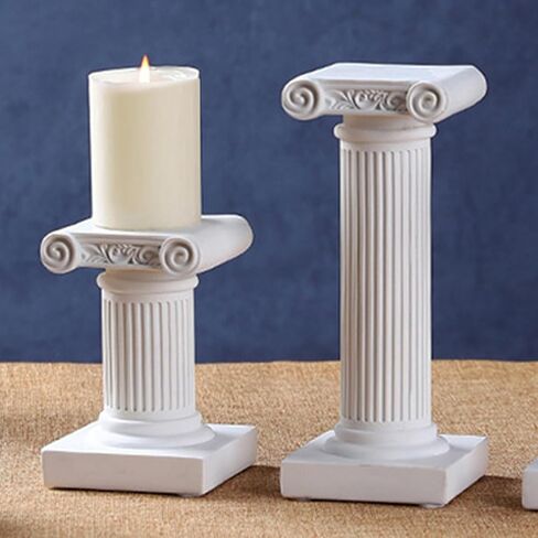 Tall Roman Column with Base, Stand Greek Column Magnesium Oxide Statue Sculpture Pedestal Holder, Mini Pillar Decor Classic Greek Statues (7126D-1101) in Saudi Arabia