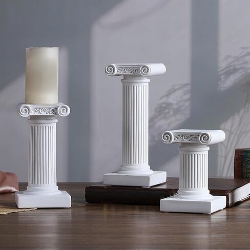 Tall Roman Column with Base, Stand Greek Column Magnesium Oxide Statue Sculpture Pedestal Holder, Mini Pillar Decor Classic Greek Statues (7126D-1101) in Saudi Arabia