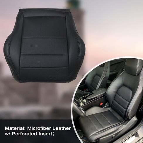 غطاء مقعد جلدي مثقوب بديل للجانب السفلي للسائق من GXARTS بلون بني متوافق مع Mercedes Benz C250 C350 2012 2013 2014 2015 in Saudi Arabia