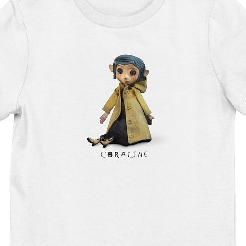Bioworld Coraline Sitting Doll Youth Girl White Short Sleeve Tee in Saudi Arabia