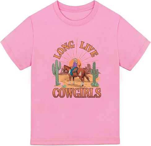Cowgirl T Shirts for Girls: Cute Cotton Graphic Tees in Western Style, Available for Ages 2-7 in Saudi Arabia