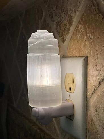 GAF TREASURES Selenite Iceberg Night Light, Selenite Crystal Nightlight Plugin, Selenite Skyscraper, Night Light Kids and Baby Nursery (1 Night Light) in Saudi Arabia