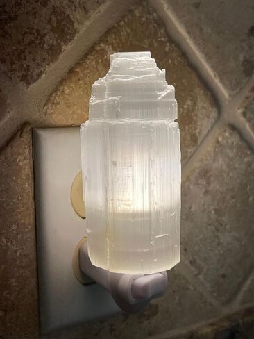 GAF TREASURES Selenite Iceberg Night Light, Selenite Crystal Nightlight Plugin, Selenite Skyscraper, Night Light Kids and Baby Nursery (1 Night Light) in Saudi Arabia