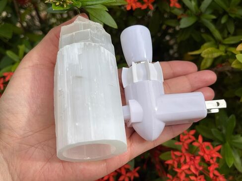 GAF TREASURES Selenite Iceberg Night Light, Selenite Crystal Nightlight Plugin, Selenite Skyscraper, Night Light Kids and Baby Nursery (1 Night Light) in Saudi Arabia