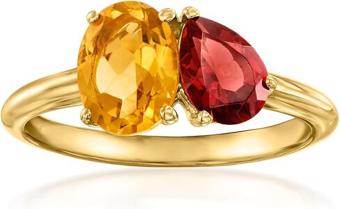 Ross-Simons 1.10 Carat Citrine and .90 Carat Garnet Toi Et Moi Ring in 18kt Gold Over Sterling in Saudi Arabia