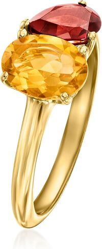 Ross-Simons 1.10 Carat Citrine and .90 Carat Garnet Toi Et Moi Ring in 18kt Gold Over Sterling in Saudi Arabia