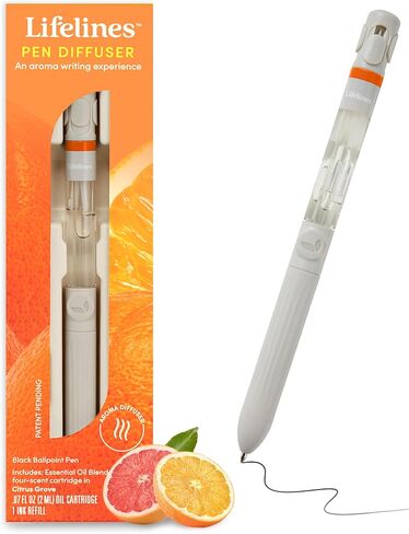 Lifelines Pen Diffuser Set, Strawberry Milkshake - 1mm Black Ballpoint Pen with Scented Essential Oil Blend & 2 Ink Refills – Aromatherapy Diffuser & Sensory Immersion Diffuse Aroma As You Write in Saudi Arabia