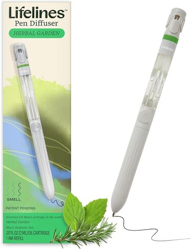 Lifelines Pen Diffuser Set, Strawberry Milkshake - 1mm Black Ballpoint Pen with Scented Essential Oil Blend & 2 Ink Refills – Aromatherapy Diffuser & Sensory Immersion Diffuse Aroma As You Write in Saudi Arabia