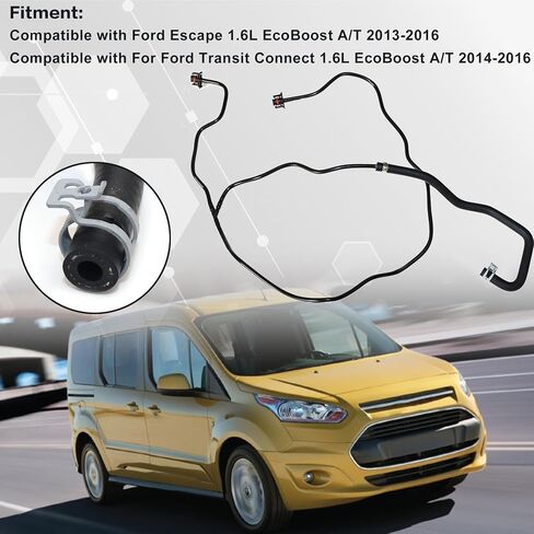 GXARTS Engine Coolant Overflow Hose, Fit for Ford Escape 1.6L 2013-2016, Transit Connect 1.6L 2014-2016, Replace BV6Z-8B081-A BV6Z-8B081-B GV6Z-8B081-K, Radiator Hose in Saudi Arabia