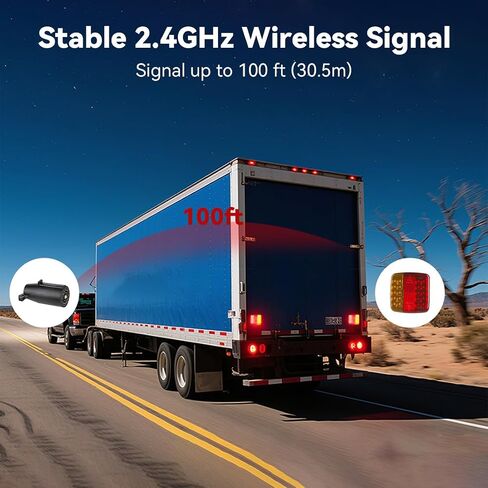 Wireless Trailer Lights Magnetic, 2026 Upgrade Rechargeable Wireless Trailer Tow Lights LED Kit, IP65 Waterproof, 10-Hour Battery Life, 100 FT Signal Synchronization for Towing Truck Camper RV Boat in Saudi Arabia