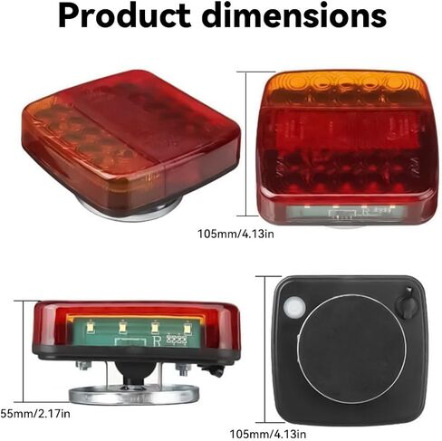 Wireless Trailer Lights Magnetic, 2026 Upgrade Rechargeable Wireless Trailer Tow Lights LED Kit, IP65 Waterproof, 10-Hour Battery Life, 100 FT Signal Synchronization for Towing Truck Camper RV Boat in Saudi Arabia