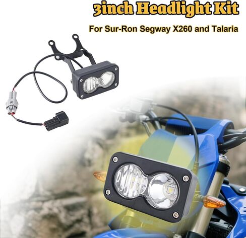 مجموعة مصباح الأمامي 3 بوصة متوافقة مع Sur-Ron Segway X260 و Talaria ، أشرطة أضواء الدراجات النارية مع قوس المصابيح الأمامية ، والتوصيل والتشغيل (الأصفر) in Kuwait