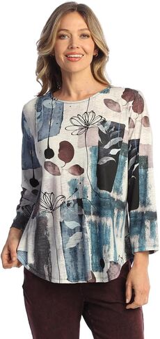 Jess & Jane Round Neck Top with Round Hem - PS8 in Saudi Arabia
