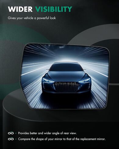 SCITOO Exterior Mirror Glass Driver Left Side Fit for 2007-2011 For HONDA CR-V W/O HEATED Chrome Flat Replacement Side Mirror Glass RM27353-11P in Saudi Arabia