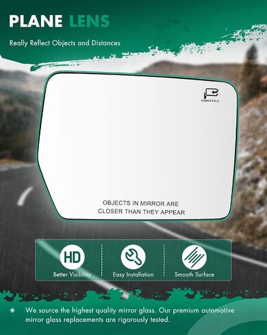 SCITOO Exterior Mirror Glass Driver Left Side Fit for 2007-2011 For HONDA CR-V W/O HEATED Chrome Flat Replacement Side Mirror Glass RM27353-11P in Saudi Arabia