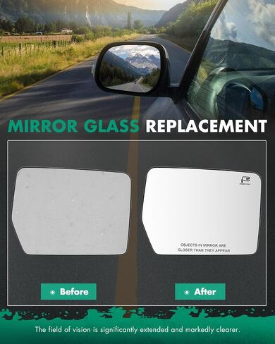 SCITOO Exterior Mirror Glass Driver Left Side Fit for 2007-2011 For HONDA CR-V W/O HEATED Chrome Flat Replacement Side Mirror Glass RM27353-11P in Saudi Arabia