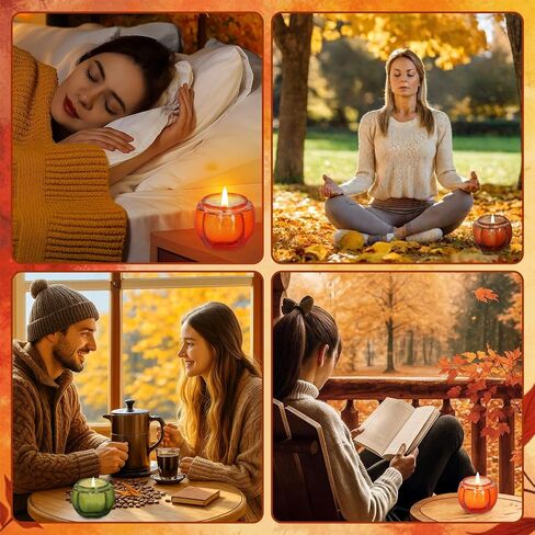 Lanpn Fall Scented Candles Gift Set 3 Pack, 16.5oz Pumpkin Glass Jar Candle, Thanksgiving Aromatherapy Soy Wax Candles for Woman Man, Autumn Fragrance Table Farmhouse Decoration, Tabletop Centerpiece in Saudi Arabia