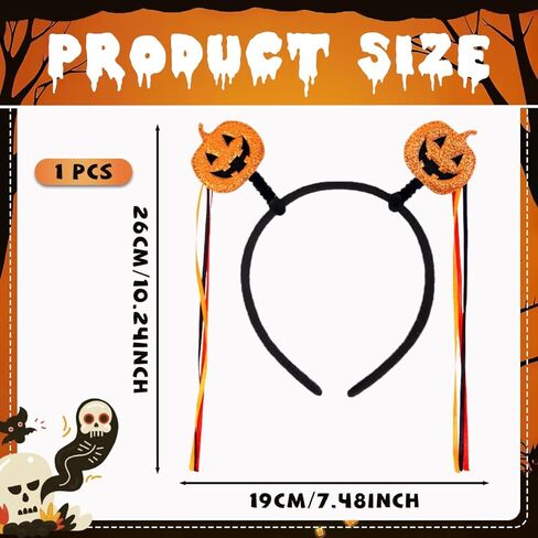 عصابة رأس للهالوين، عصابة رأس على شكل يقطين شبح شرابة، غطاء رأس لحفلات الهالوين مناسب للفتيات والنساء in Kuwait