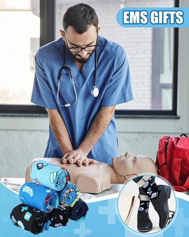 6 أزواج من هدايا Emt للرجال من Shihanee، جوارب جديدة لطاقم المسعفين من أجل هدية أسبوع Ems من Rn Cna Lpn Emt Rg، مساعد طبي، يوم المسعف الدولي، هدايا عيد الميلاد in Saudi Arabia