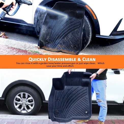 Binmotor-سجادات أرضية مخصصة لجميع الأحوال الجوية لسيارة Volkswagen atlas (مقاعد دلو 6 ركاب) 2018-2025، 3 صفوف مجموعة كاملة من سجادات السيارة مادة TPE، بطانات أرضية السيارة شديدة التحمل، ملحقات أطلس سوداء للسيارات in Kuwait