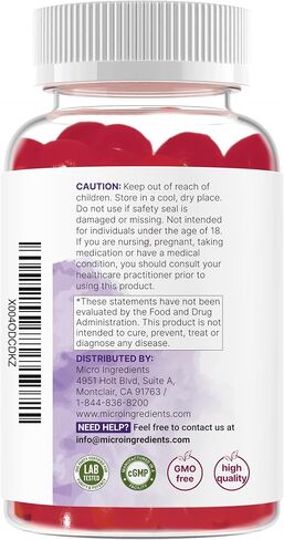 Micro Ingredients Melatonin 20mg Gummies for Adults, 120 Count | Sleep Aid 10mg Melatonin per Gummy | Sugar Free BlackBerry Cherry Flavor | No Drug + Non-Habit-Forming | Non-GMO, Gluten Free in Saudi Arabia