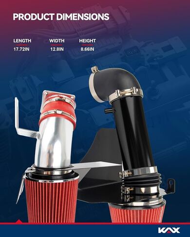 KAX Cold Air Intake Kit Compatible With Ford F150 1997-2003 5.4L 4.6L, Expedition 1997-2003 4.6L, F250 1997-1999 5.4L, Red in Saudi Arabia