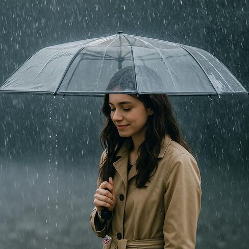 مظلة شفافة قابلة للطي من RAIN GUARD | حجم سفر صغير، يفتح يدويًا بإطار قوي | مظلة 41 بوصة، 9.5 بوصة مطوية | مظلة مطر شفافة للبالغين والمراهقين in Saudi Arabia