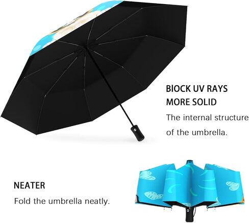 Cat Lover Gifts Portable Cat Umbrella Compact Travel Inverted Umbrellas for Rain Windproof Automatic Folding Umbrellas Open Close Auto Sunshade Parasol Umbrella for Sun UV Protection in Saudi Arabia