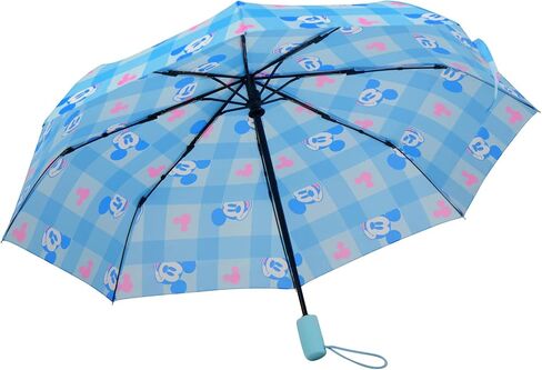 Concept One Disney Mickey Mouse Adult Rain Umbrella, Automatic Folding, Compact, Lightweight, Packable for Travel, 39 Inch Arc, Blue in Saudi Arabia