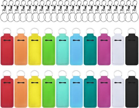 Duufin 20 Pieces Chapstick Keychain Holder Lip Balm Holder Lipstick Holder with 20 Pieces Metal Clip Cords for Purse Backpack in Saudi Arabia