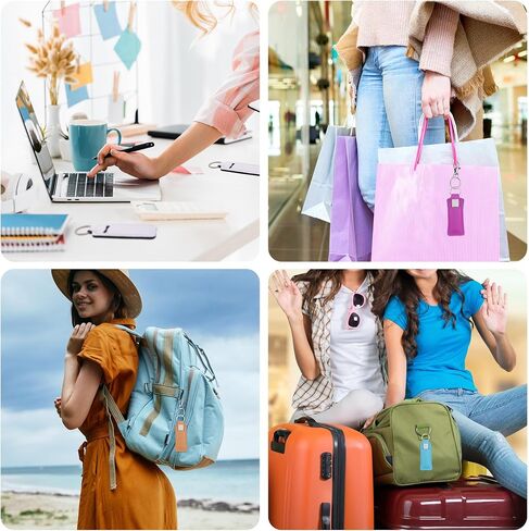 Duufin 20 Pieces Chapstick Keychain Holder Lip Balm Holder Lipstick Holder with 20 Pieces Metal Clip Cords for Purse Backpack in Saudi Arabia