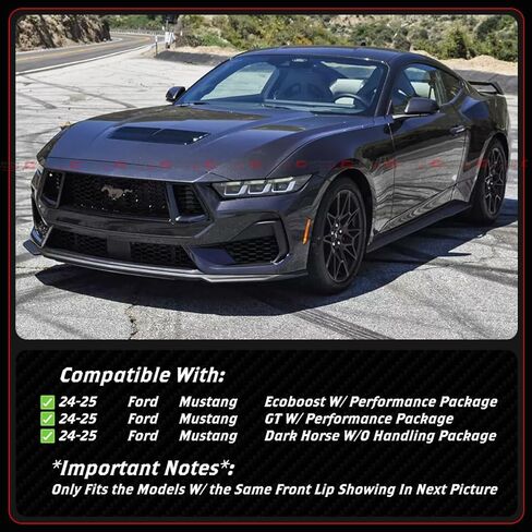 AMPP GT-V Style Matte Black Winglet Front Bumper Lip Splitter Compatible for 2024-2026 Ford Mustang S650 in Saudi Arabia