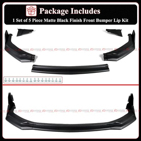 AMPP GT-V Style Matte Black Winglet Front Bumper Lip Splitter Compatible for 2024-2026 Ford Mustang S650 in Saudi Arabia