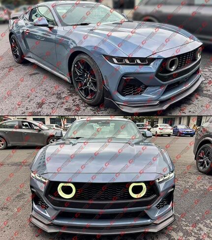 AMPP GT-V Style Matte Black Winglet Front Bumper Lip Splitter Compatible for 2024-2026 Ford Mustang S650 in Saudi Arabia