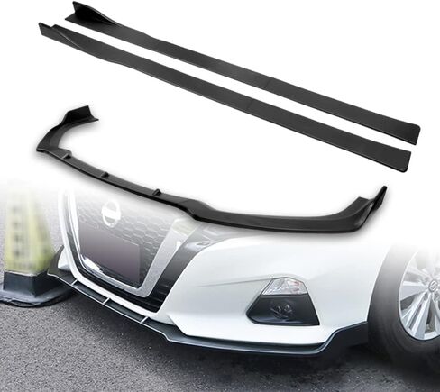 Q1-TECH, 9-Piece Front Bumper Lip & Side Skirt Extensions Diffuser Compatible with 2019 2020 2021 2022 Nissan Altima Sedan/4DR Only, Front Lip Spoiler Air Chin Body Splitter ABS (Painted Black) in Saudi Arabia