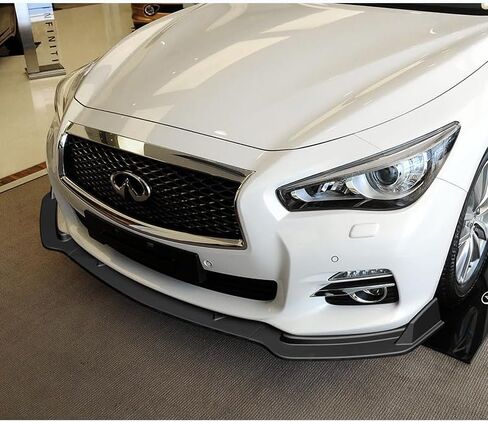 EPARTS 3 Pieces Front Bumper Lip Spoiler Side Body Kit Trim Protection Compatible with 2014-2017 Infiniti Q50, 2015 2016 (Matt Black) in Saudi Arabia