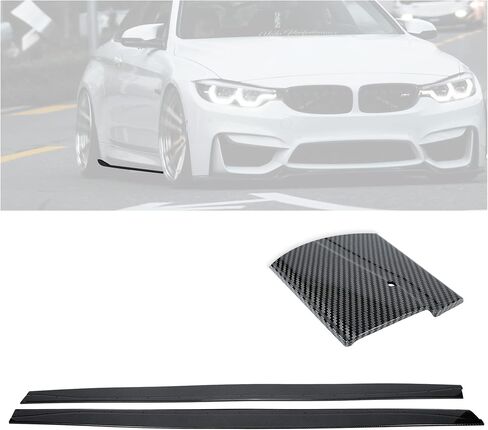 تنانير جانبية KUAFU متوافقة مع 2015-2020 BMW F82 F83 M4 تمديد لوحة الروك الحرس ABS البلاستيك (أسود) in Saudi Arabia