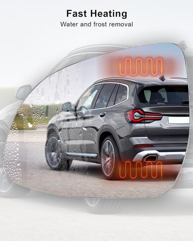Right Passenger Side Heated Mirror Fit for BMW X3 G01 F25 X4 G02 X5 G05 F15 X6 G06 F16 X7 G07 2014-2024, Mirror Glass With Backing Plate in Saudi Arabia