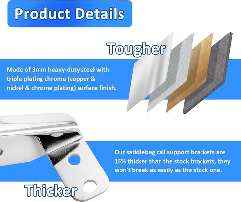 Wsays Saddlebag Rail Support Bracket Left and Right Side Compatible with Harley Touring Street Electra Road Glide Road King FLHT FLHR FLTR FLHX 1985-2008 in Saudi Arabia