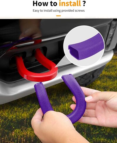 Hoolcar Pink Tow Hook Covers Fit for 2014-2024 2025 Chevy Silverado/GMC-Sierra Front Bumper Tow Hooks Rubber Protector Trim Exterior Accessories in Saudi Arabia