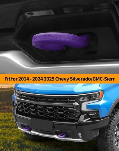 Hoolcar Pink Tow Hook Covers Fit for 2014-2024 2025 Chevy Silverado/GMC-Sierra Front Bumper Tow Hooks Rubber Protector Trim Exterior Accessories in Saudi Arabia