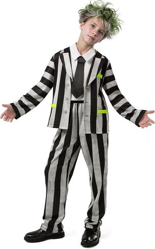 Spooktacular Creations Halloween Costume for Boys, Horror Black and White Vertical Striped Spooky-cool Costume for Kids in Saudi Arabia
