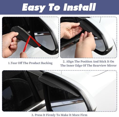 4 PCS Car Rear View Mirror Rain Visor Guard, Mirror Rain Visor Eyebrow Side Mirrors Rains Guards Waterproof Mirrors Rains Eyebrow Cover for Most Car, Truck in Saudi Arabia