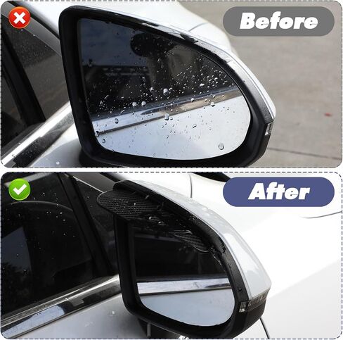4 PCS Car Rear View Mirror Rain Visor Guard, Mirror Rain Visor Eyebrow Side Mirrors Rains Guards Waterproof Mirrors Rains Eyebrow Cover for Most Car, Truck in Saudi Arabia